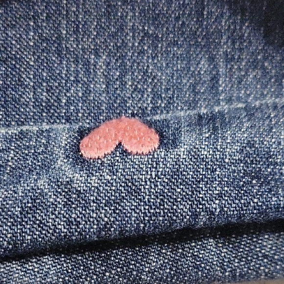 OshKosh B'gosh Blue and Pink Overalls with Heart Embroidery Size 9 Months - Picture 4 of 6